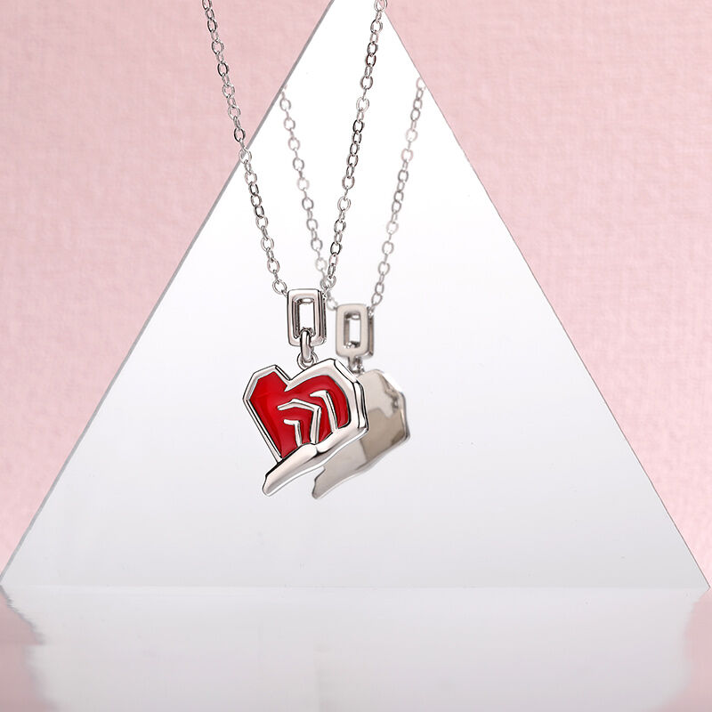 Jeulia "Burning Love" Heart Sterling Silver Necklace