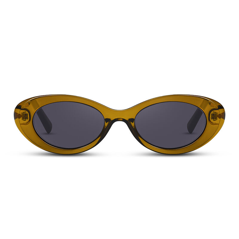 Jeulia "Starlet" Oval Green/Grey Women's Sunglasses