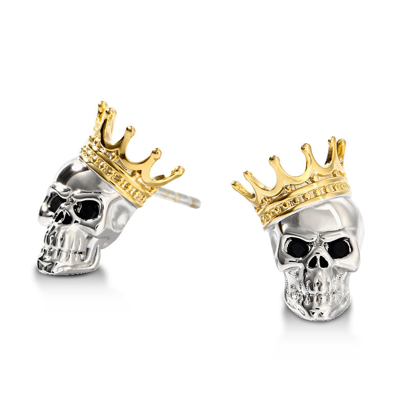 Jeulia "Skull King" Crown Sterling Silver Earrings