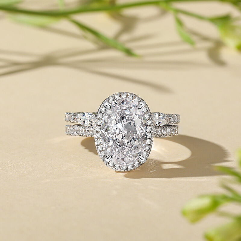 Jeulia Simple Open Stackable Women Wedding Ring with Pave Set Band