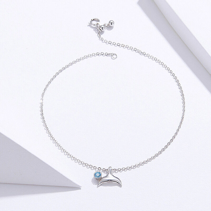Jeulia Simple Mermaid Tail Sterling Silver Anklet