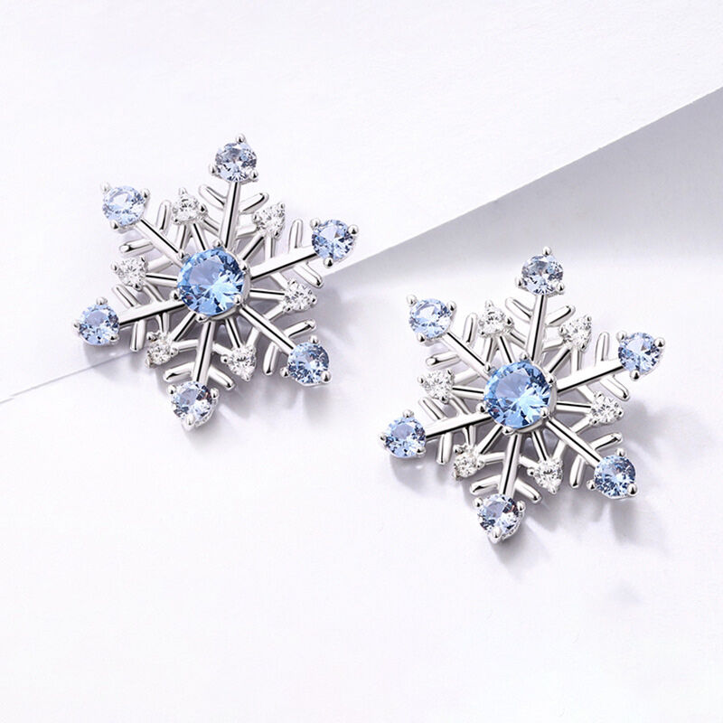 Jeulia Fancy Snowflake Sterling Silver Stud Earrings