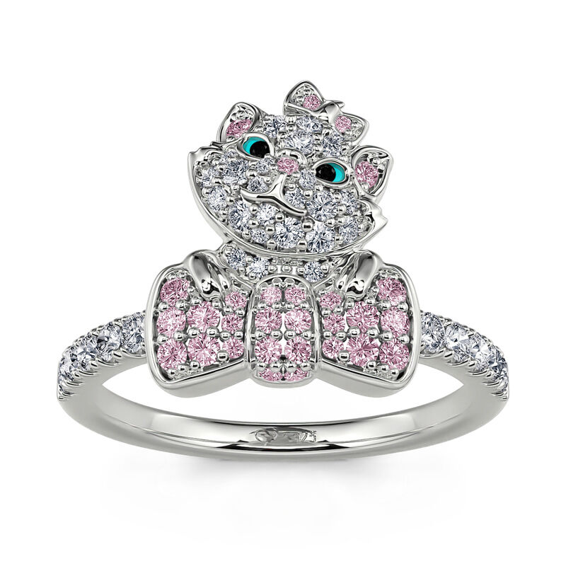Jeulia "I Love Cats" Bow Design Sterling Silver Jewelry Set