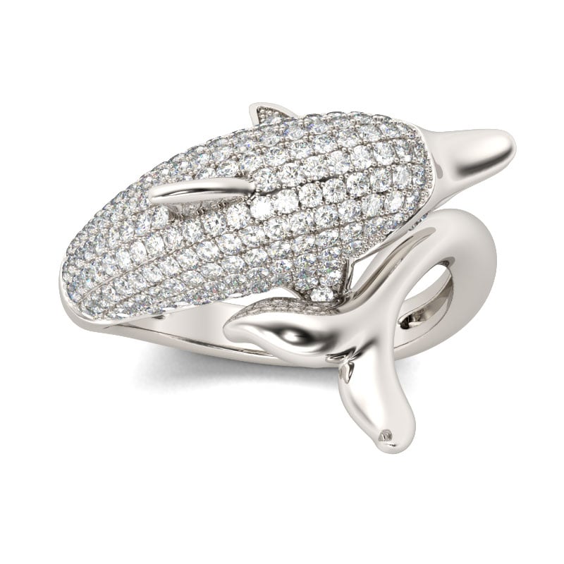 Jeulia Dolphin Shape Sterling Silver Ring