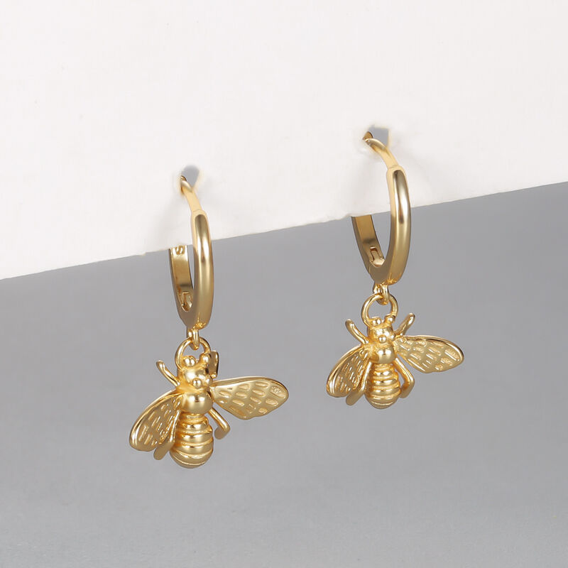 Jeulia Bee Design Sterling Silver Drop Earrings