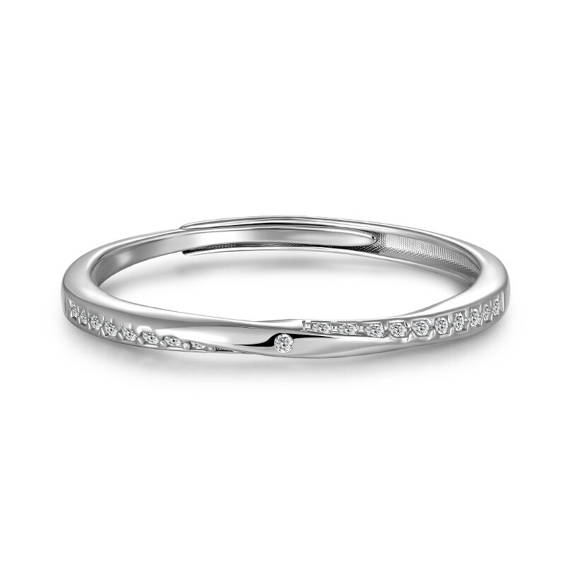 Jeulia Minimalist Twist Adjustable Open Ring for Women