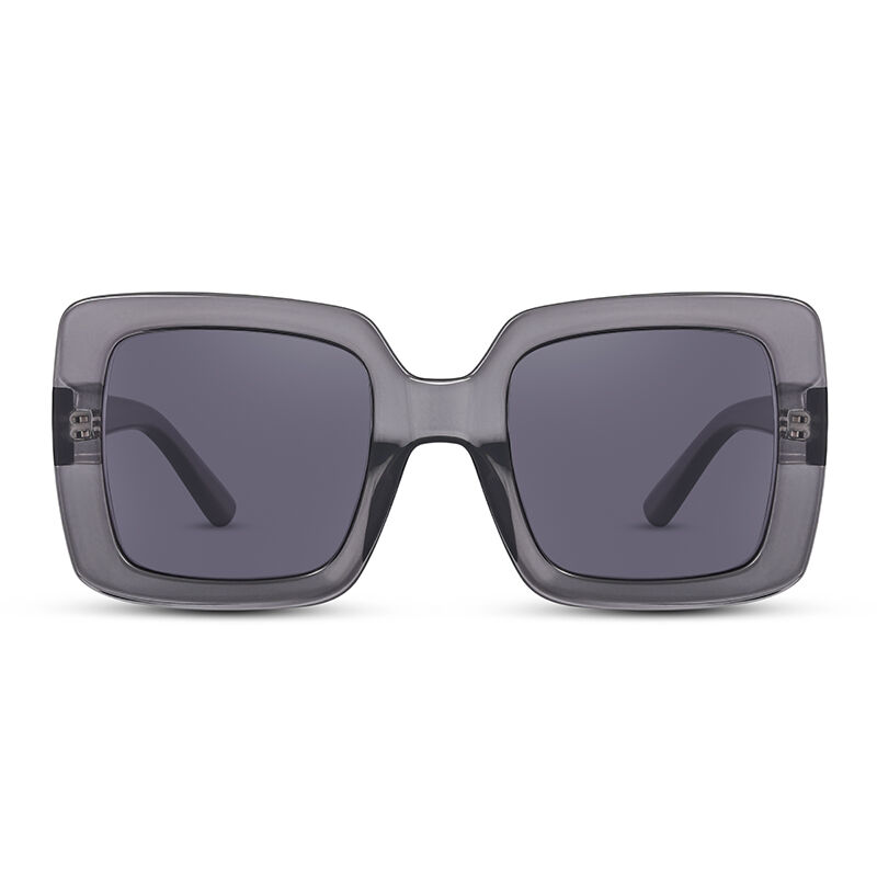 Jeulia "Glass Castle" Square Grey/Grey Unisex Sunglasses