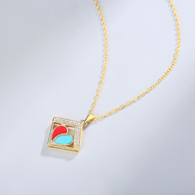 Jeulia "Love Heart" Sterling Silver Necklace