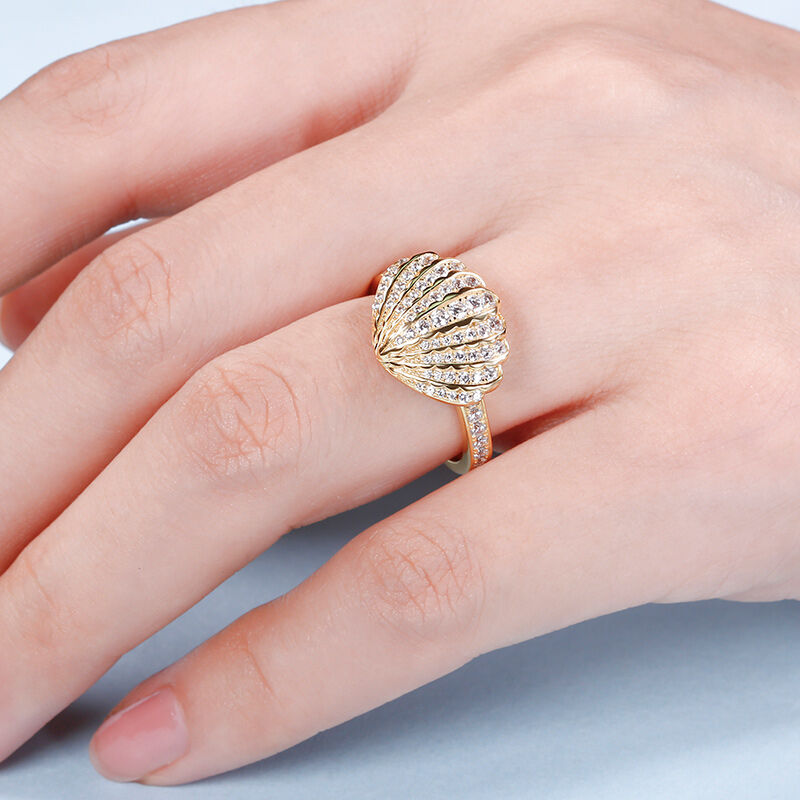 Jeulia Sea Shell Sterling Silver Ring