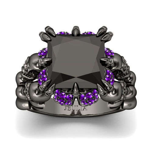 Jeulia black hot sale skull ring