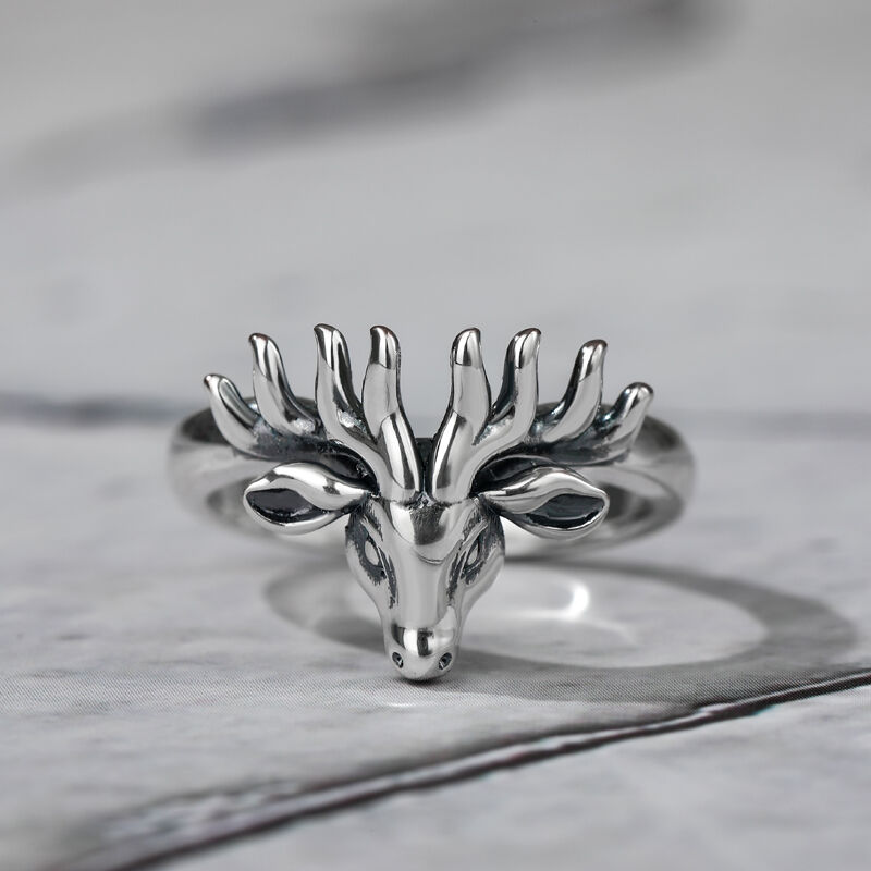 Jeulia "Vintage Deer" Sterling Silver Ring