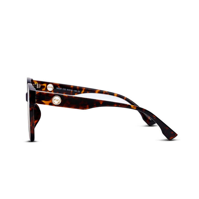 Jeulia "Companion" Square Tortoise/Brown Polarized Unisex Sunglasses