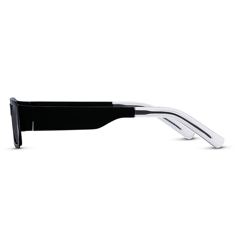 Jeulia "Perspective" rektangel svart metall polariserade Unisex solglasögon