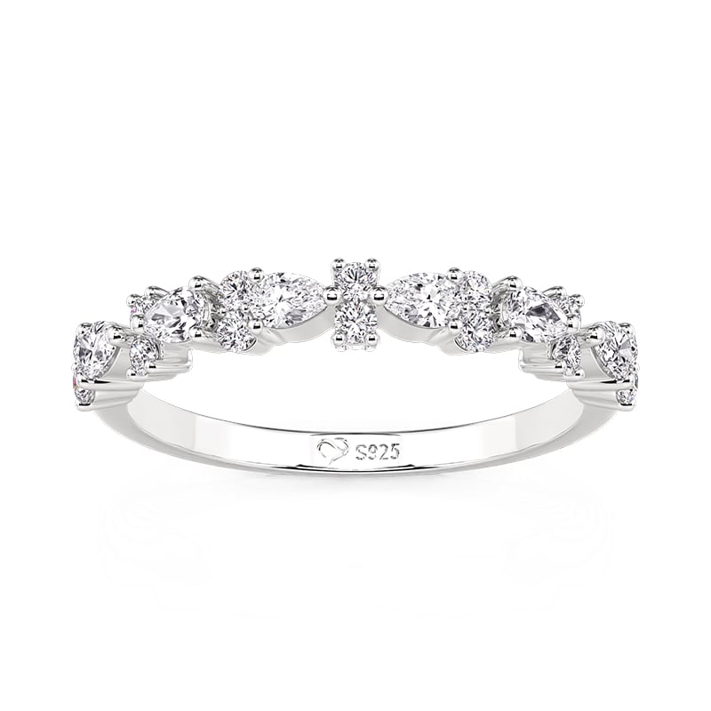 Jeulia Simple Stackable Eternity Band Sterling Silver