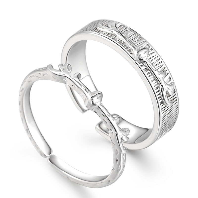 جوليا خاتم "إلك انتليرز" من الفضة الإسترليني قابلة للتعديل للزوجين