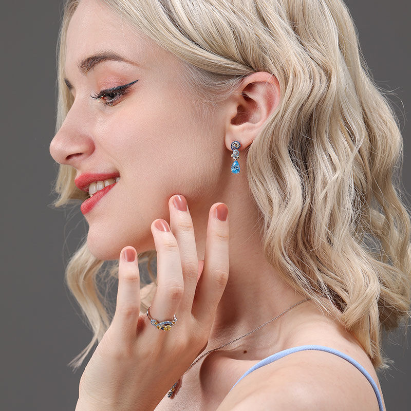 Jeulia Orecchini in Argento Sterling Taglio Pera