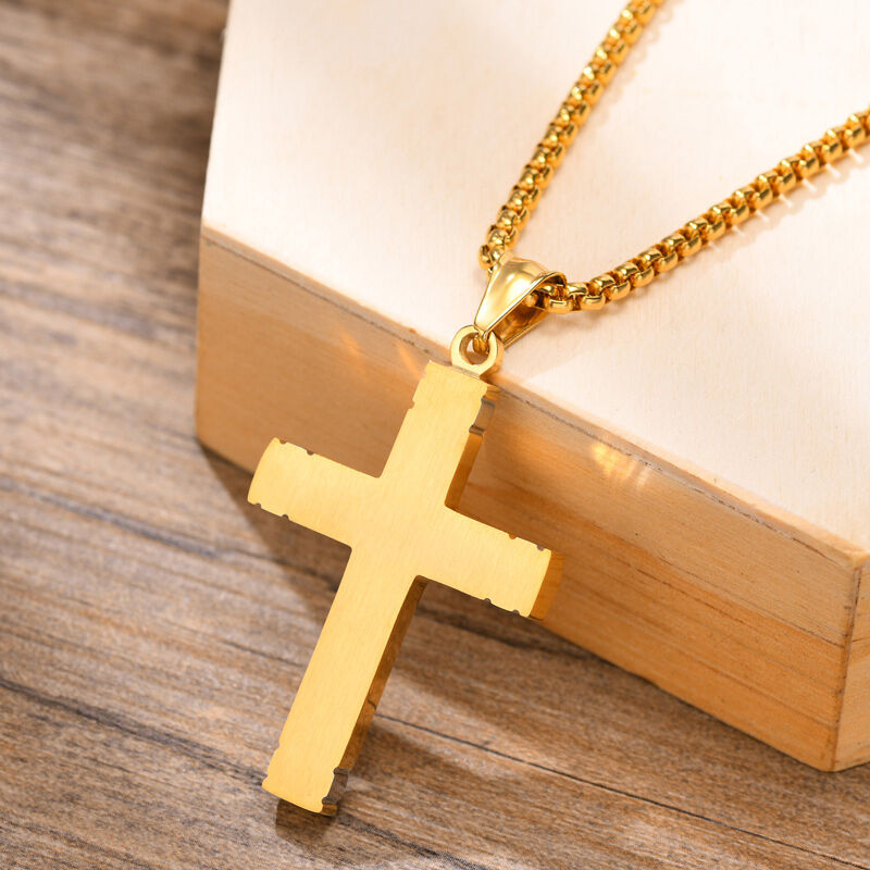 Jeulia Cross Design Stainless Steel Men's Necklace