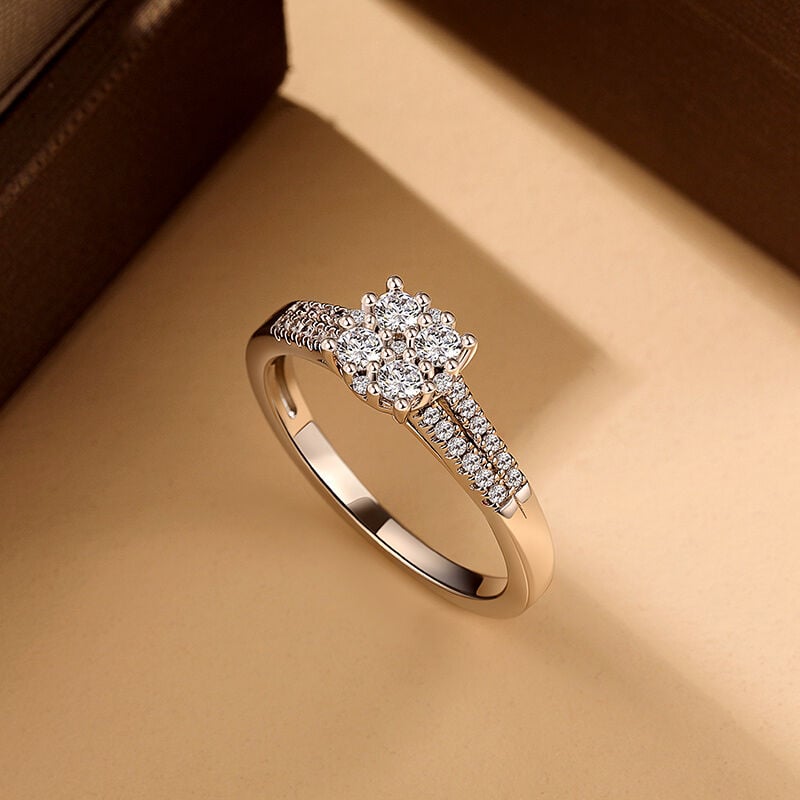 Jeulia Olivetta Round Gemstone Ring with Split Shank