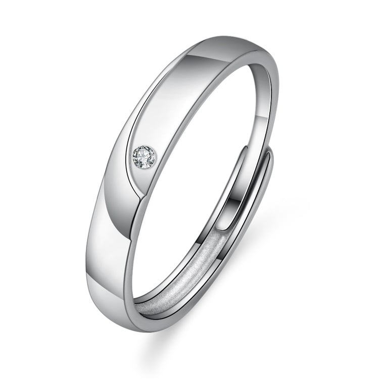 Jeulia Double Stone Couple Sterling Silver Men's Ring