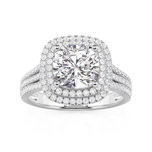 Jeulia Double Halo Square Cushion Cut Engagement Ring - Jeulia Jewelry