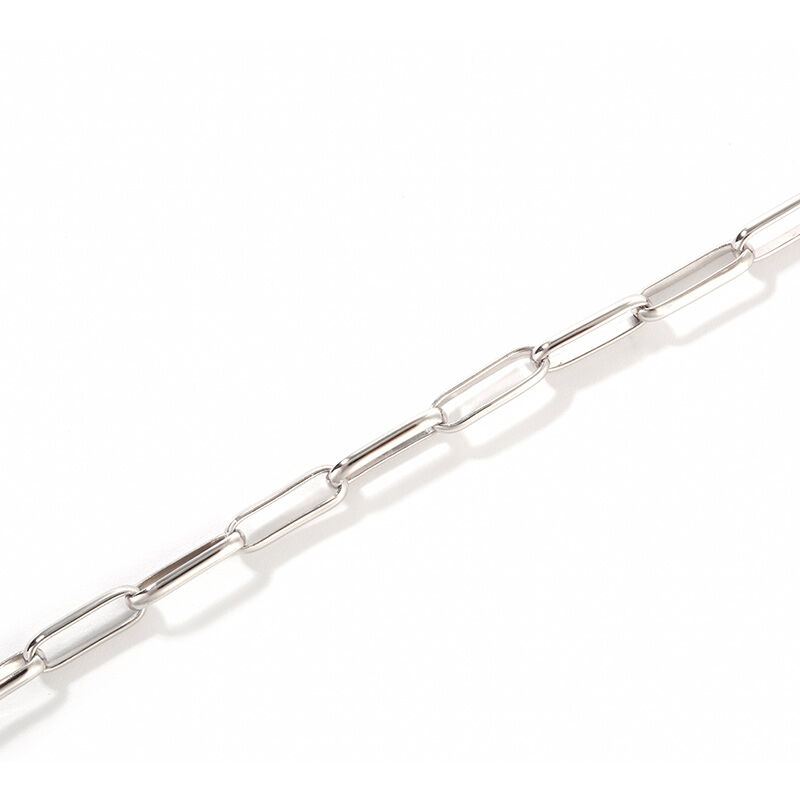 Jeulia Unique Design Sterling Silver Paperclip Chain Necklace