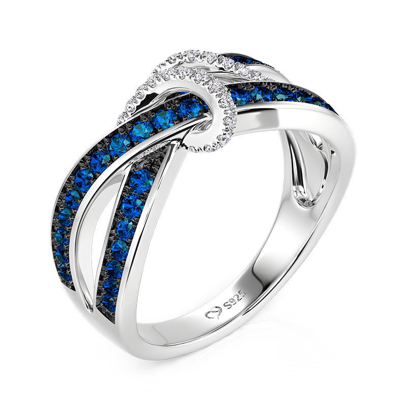 Jeulia Knot Inspired Crossover Eternity Ring for Women