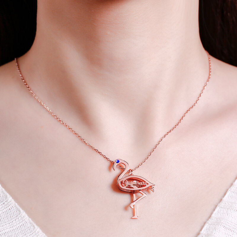 Jeulia Flamingo Personalisiert Sterling Silber Halskette