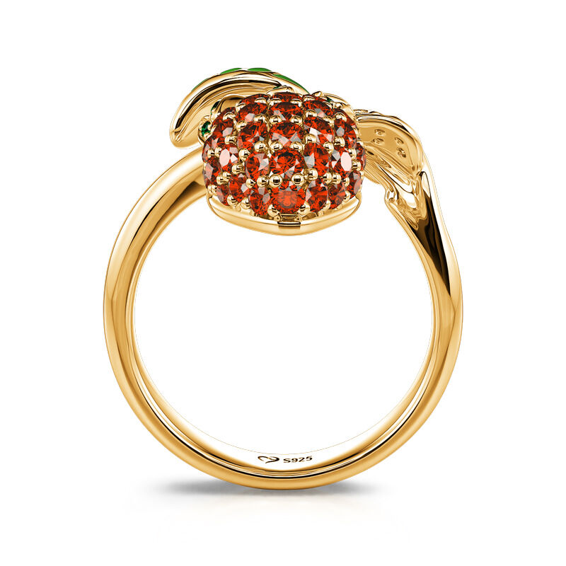 Jeulia "Juicy Fruit" Strawberry Design Sterling Silver Ring