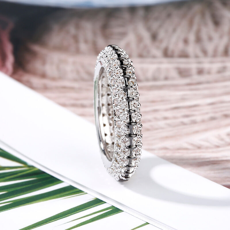 Jeulia "Pumpkin King" Inspired Sterling Silver Eternity Band
