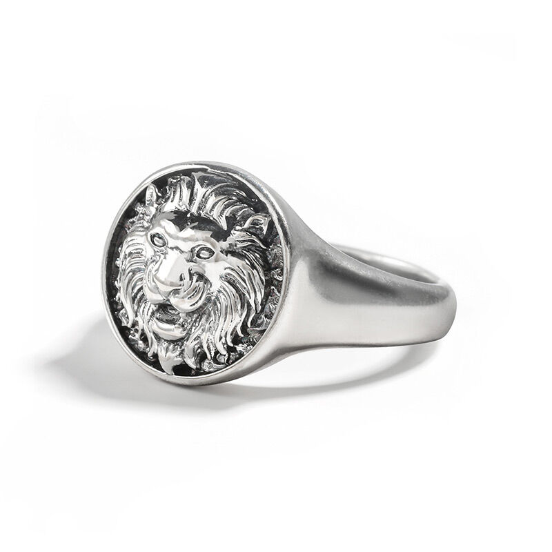 Jeulia "King of Beasts" Lion Sterling Silver Men's Ring