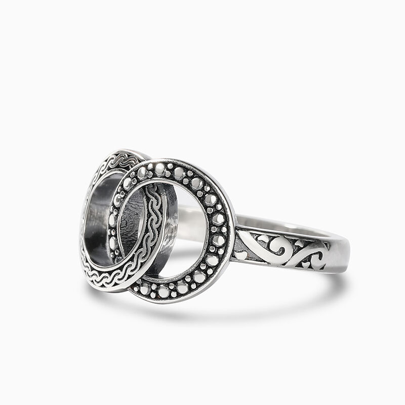 Jeulia "Meister der Unendlichkeit" Interlocking Circle Sterling Silber Ring