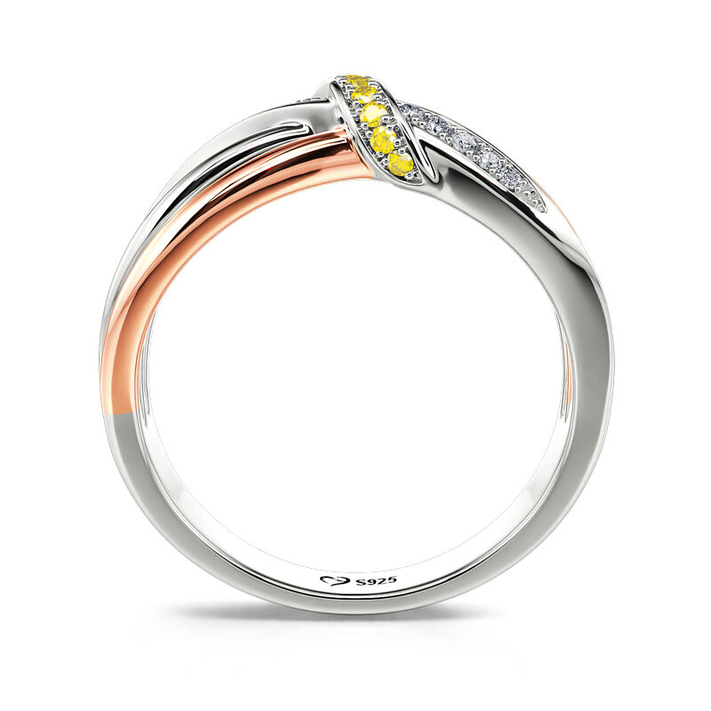 Jeulia Intertwined Two Tone Sterling Silver Women's Band