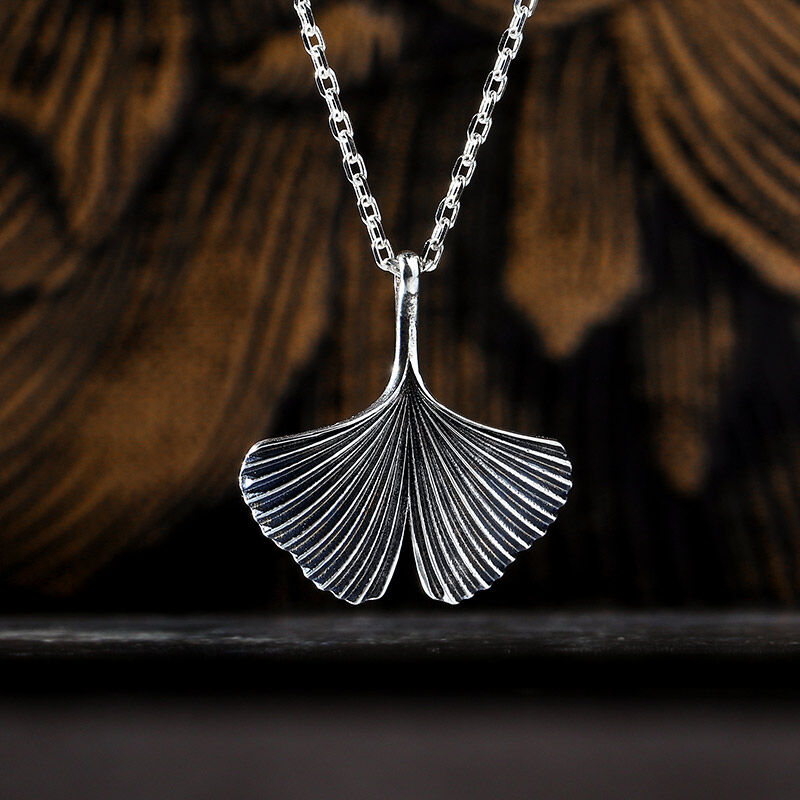 Jeulia Leaf Design Sterling Silver Necklace