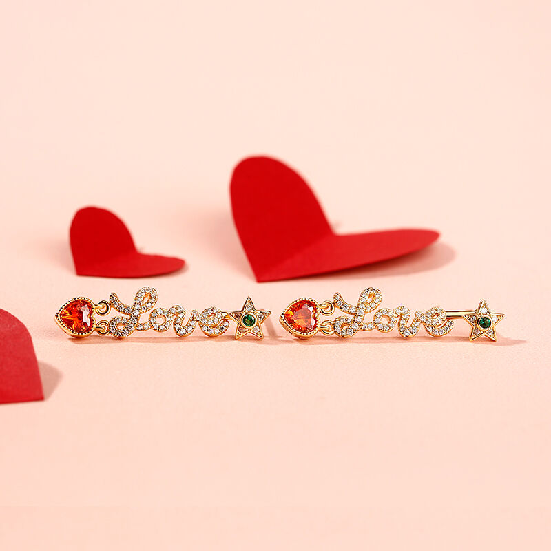 Jeulia "Everlasting Love" Sterling Silver Drop Love Symbol Earrings
