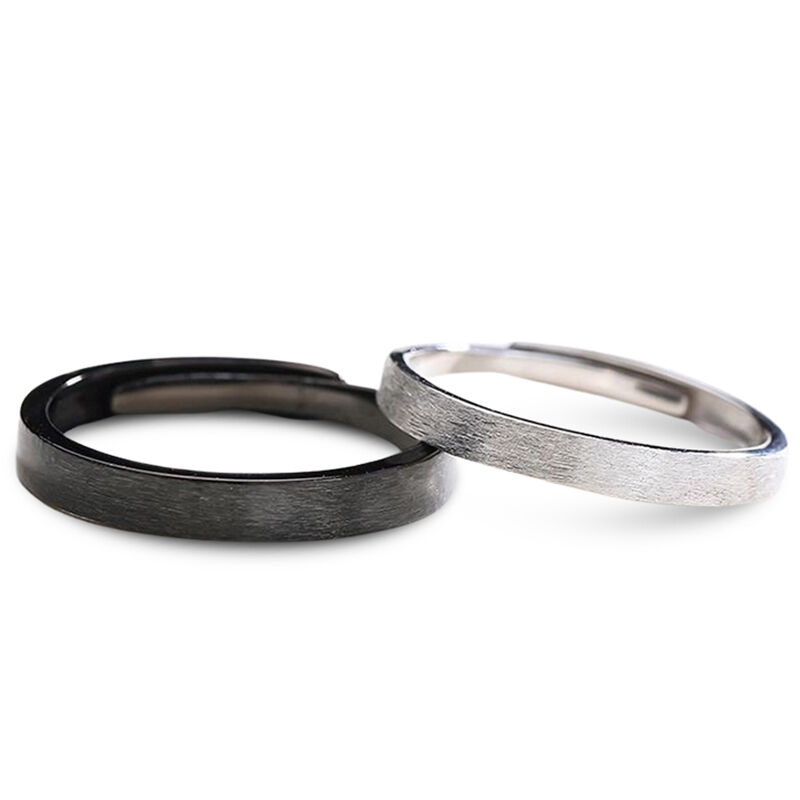 Jeulia Simple Sterling Silver Couple Rings