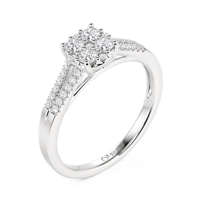 Jeulia Olivetta Round Gemstone Ring with Split Shank