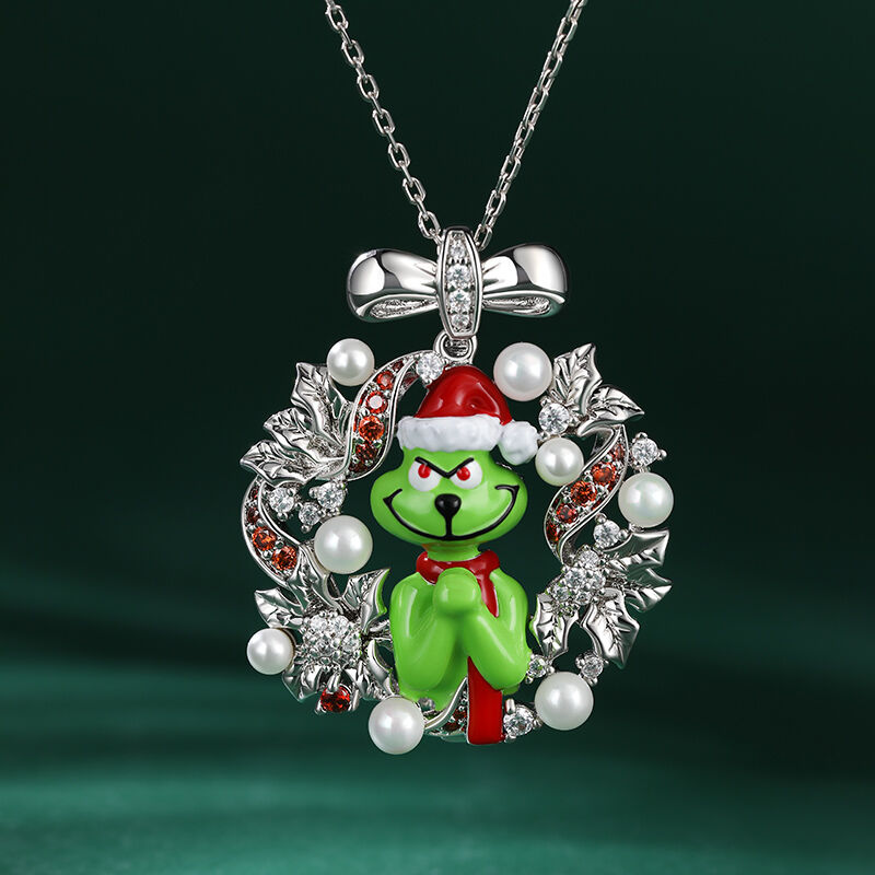 Jeulia Christmas Monster Inspired Sterling Silver Brooch (With A Free Chain)