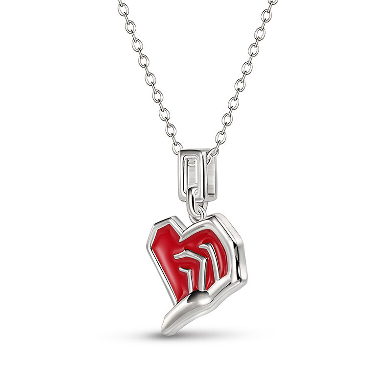 Jeulia "Burning Love" Heart Sterling Silver Necklace