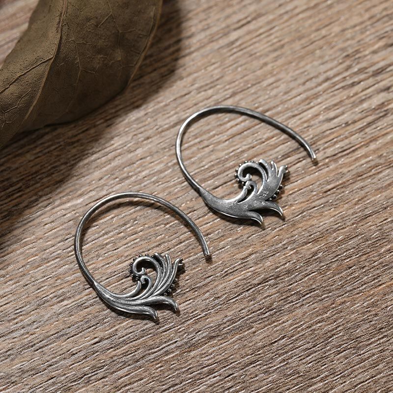 Jeulia "Wave Spiral" Slide Through Sterling Silver Earrings