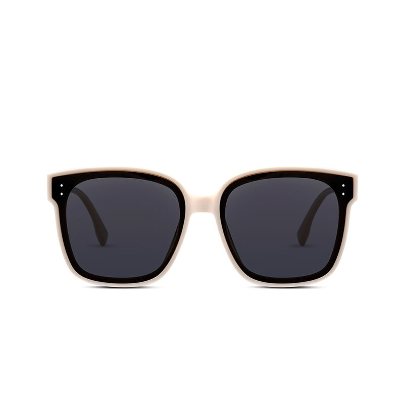 Jeulia "Companion" Square Beige/Grey Polarized Unisex Sunglasses