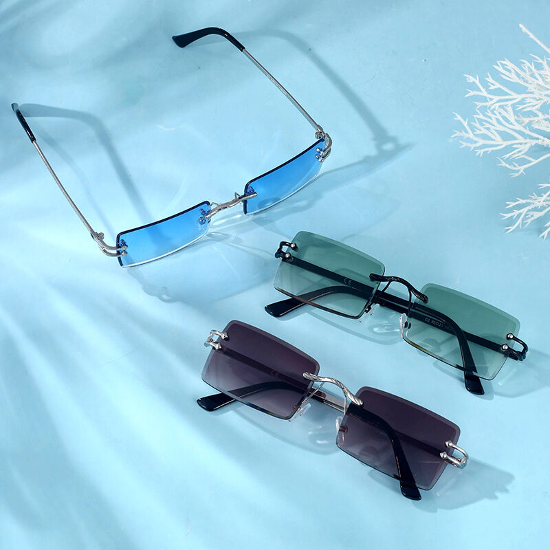 جوليا نظارة شمسية المستقطبة مربعة بدون إطار متدرجة بنية اللون للجنسين
