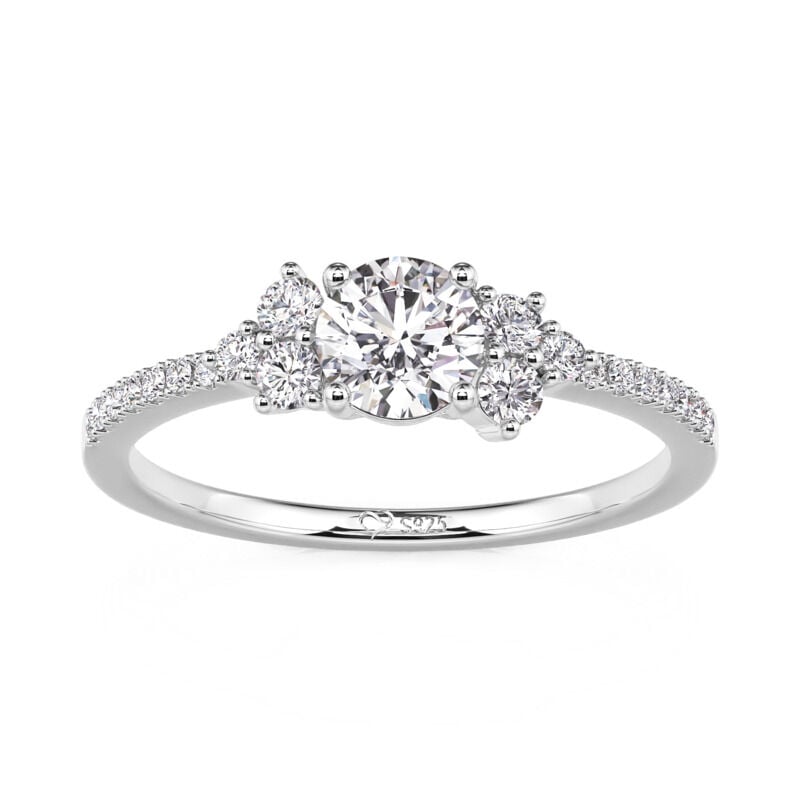 Jeulia Minimalist Round Cut Eternity Engagement Ring