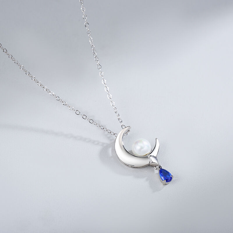Jeulia Moon&Pearl Sterling Silver Necklace