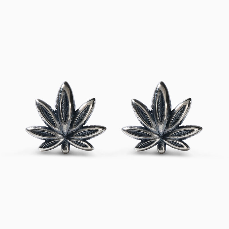 Jeulia "Pot Leaf" Sterling Silver Earrings