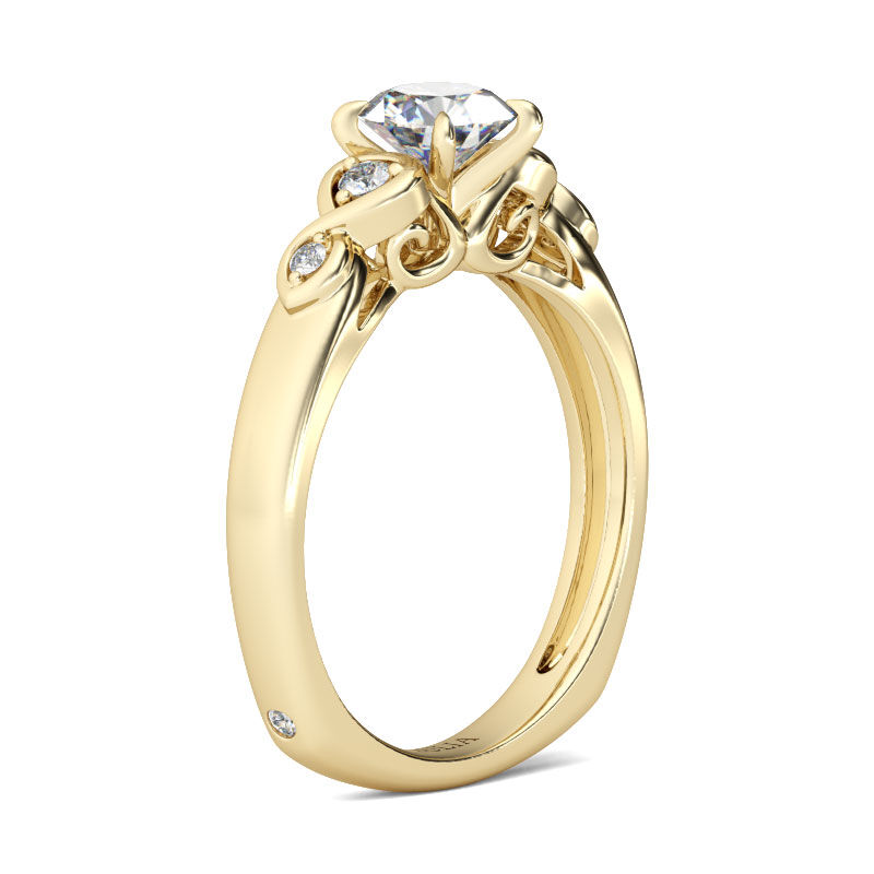 Jeulia Gold Tone Infinity Round Cut Sterling Silver Ring