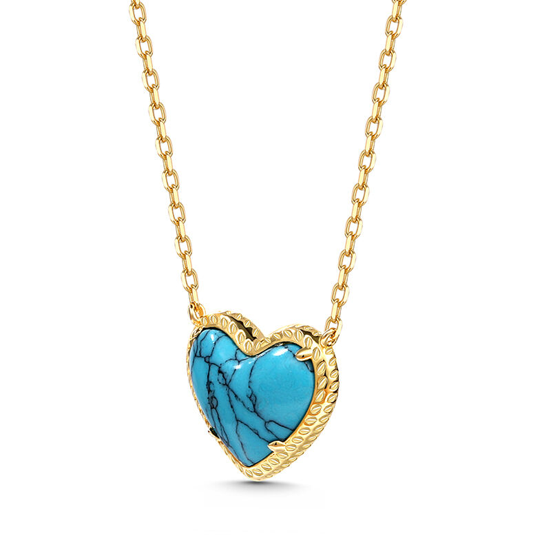 جوليا قلادة الفيروز "القلب الأزرق" من الفضة الإسترليني
