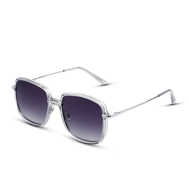 Jeulia "Shining Line" Square Grey Gradient Polarized Unisex Sunglasses