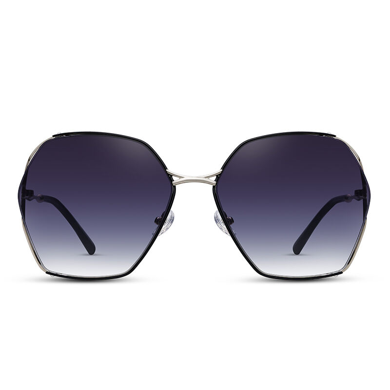 Jeulia "Stand Out" Damskie Okulary Przeciwsłoneczne Hexagon Grey Gradient Oversize