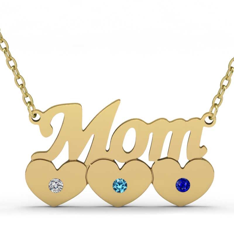 Jeulia Mom with Birthstones Sterling Silver Necklace