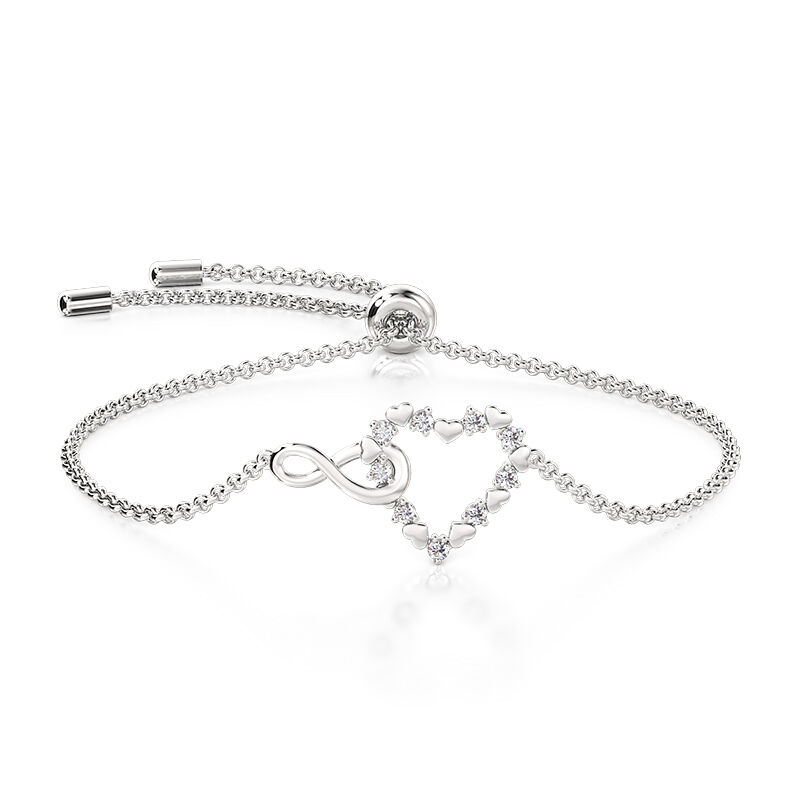 Jeulia "Endless Affection" Heart & Infinity Bracelet Adjustable